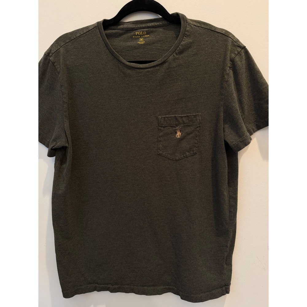 Polo Ralph Lauren Men's Medium Olive Heather Short Sleeve T-Shirt Casual